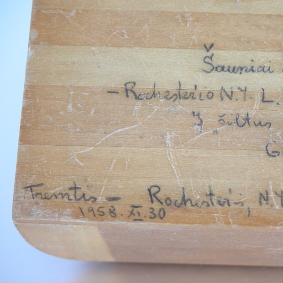 Vtg Mid Century Art Deco Small Wood Trinket Box - Picture 3 of 4